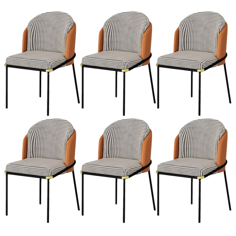 Industrial Style Home Side Chair Upholstered Dining Chair with Metal Leg