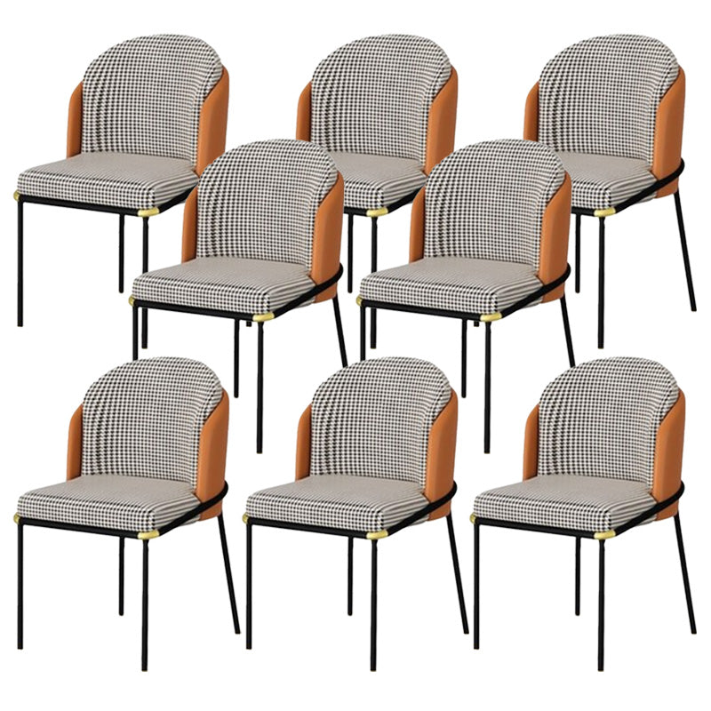 Industrial Style Home Side Chair Upholstered Dining Chair with Metal Leg
