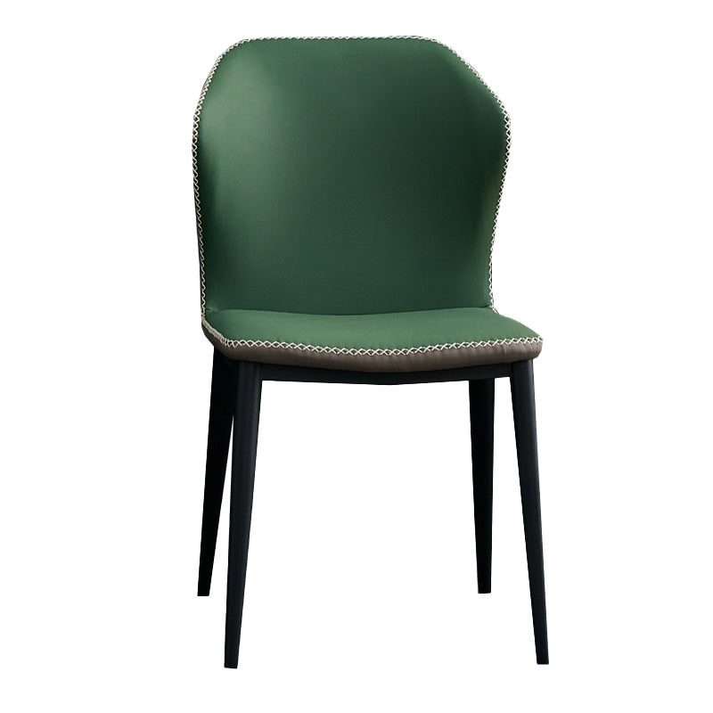 Silla de comedor contemporánea de metal acabado metálico silla lateral del ala