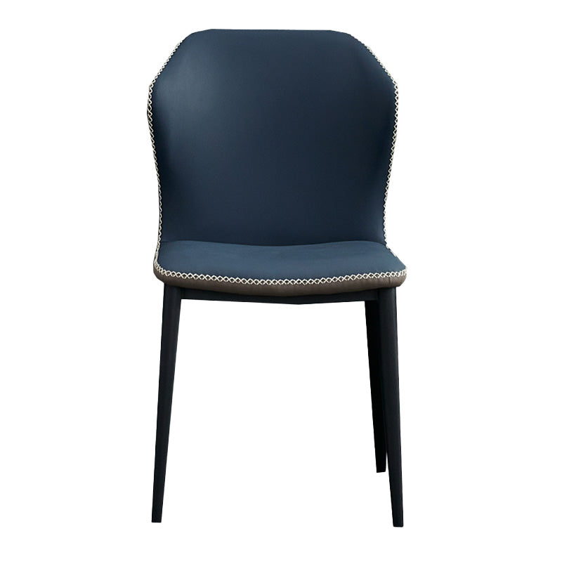 Silla de comedor contemporánea de metal acabado metálico silla lateral del ala