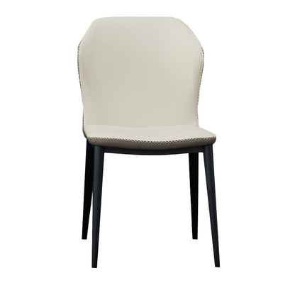 Silla de comedor contemporánea de metal acabado metálico silla lateral del ala