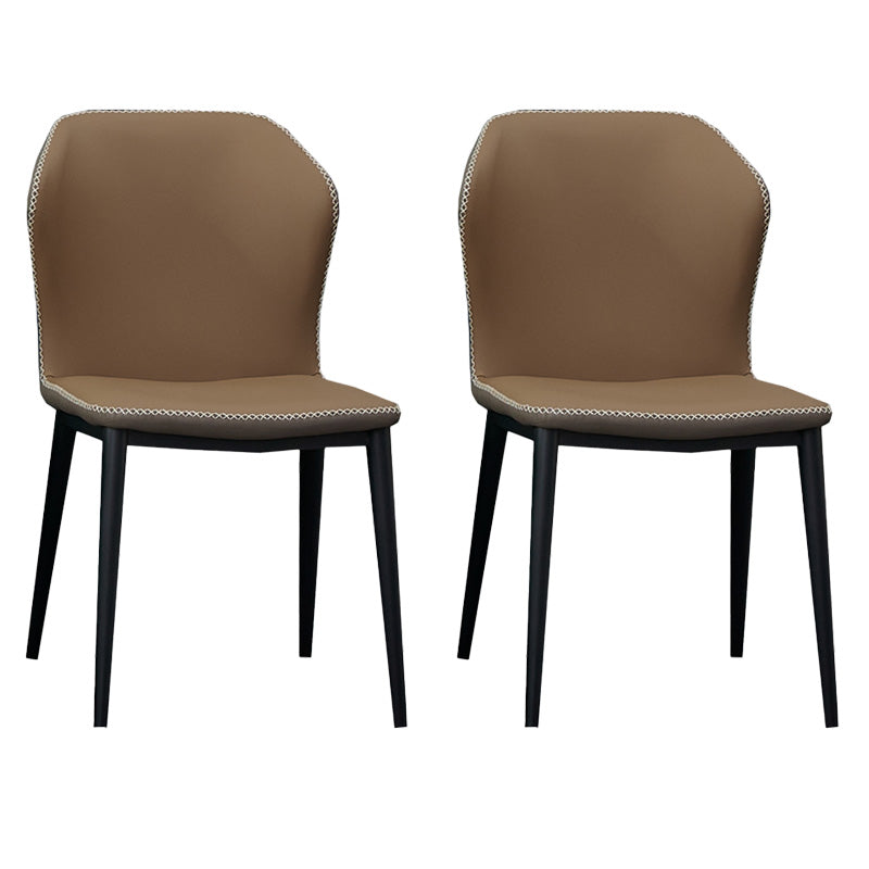 Silla de comedor contemporánea de metal acabado metálico silla lateral del ala