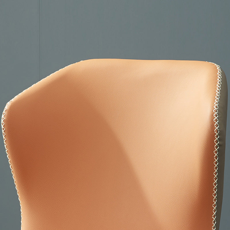 Silla de comedor contemporánea de metal acabado metálico silla lateral del ala