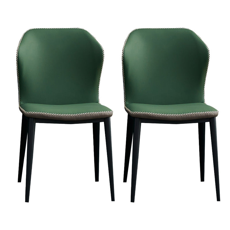 Silla de comedor contemporánea de metal acabado metálico silla lateral del ala