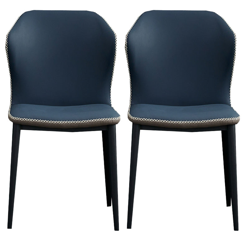 Silla de comedor contemporánea de metal acabado metálico silla lateral del ala