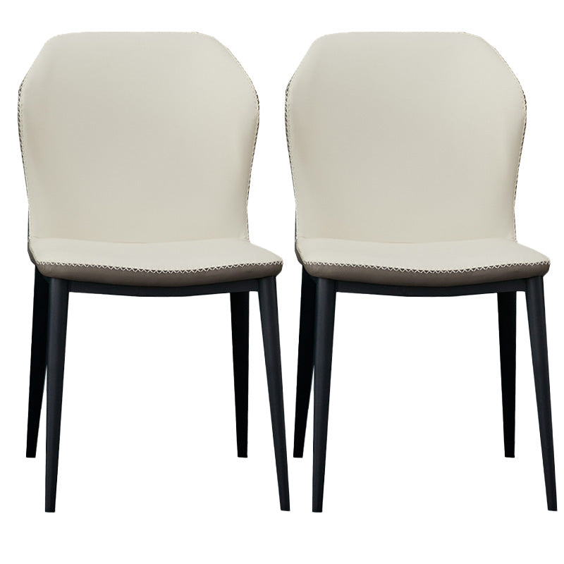 Silla de comedor contemporánea de metal acabado metálico silla lateral del ala