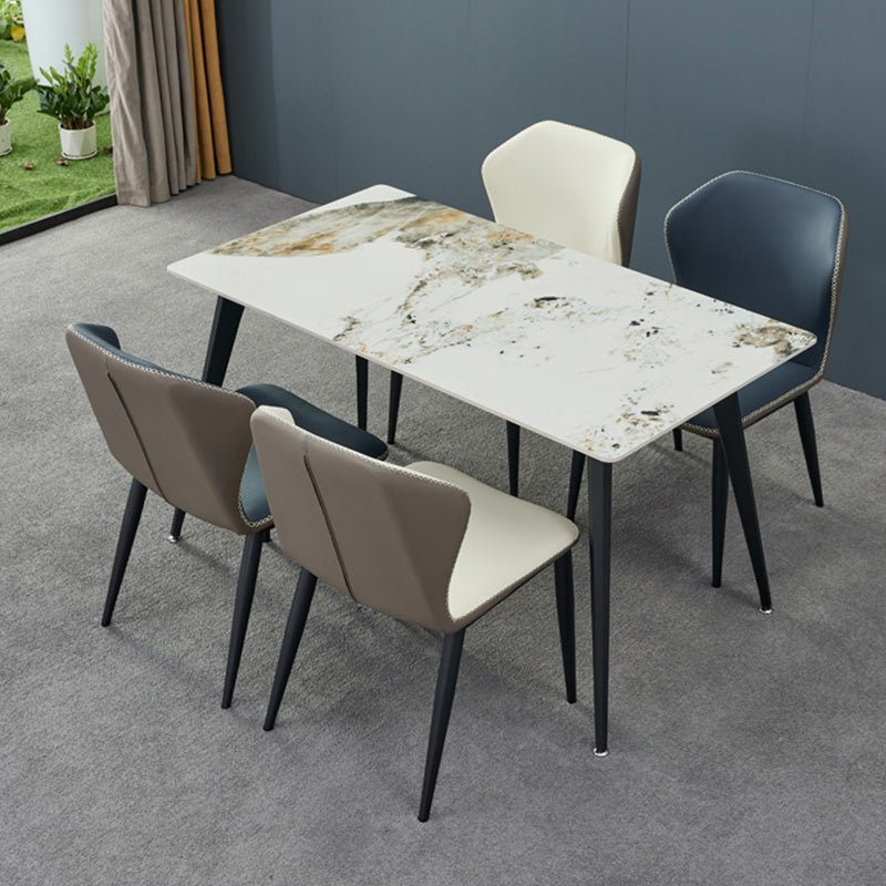 Silla de comedor contemporánea de metal acabado metálico silla lateral del ala