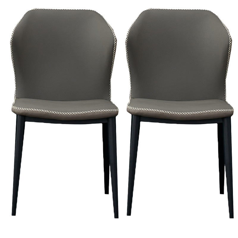 Silla de comedor contemporánea de metal acabado metálico silla lateral del ala