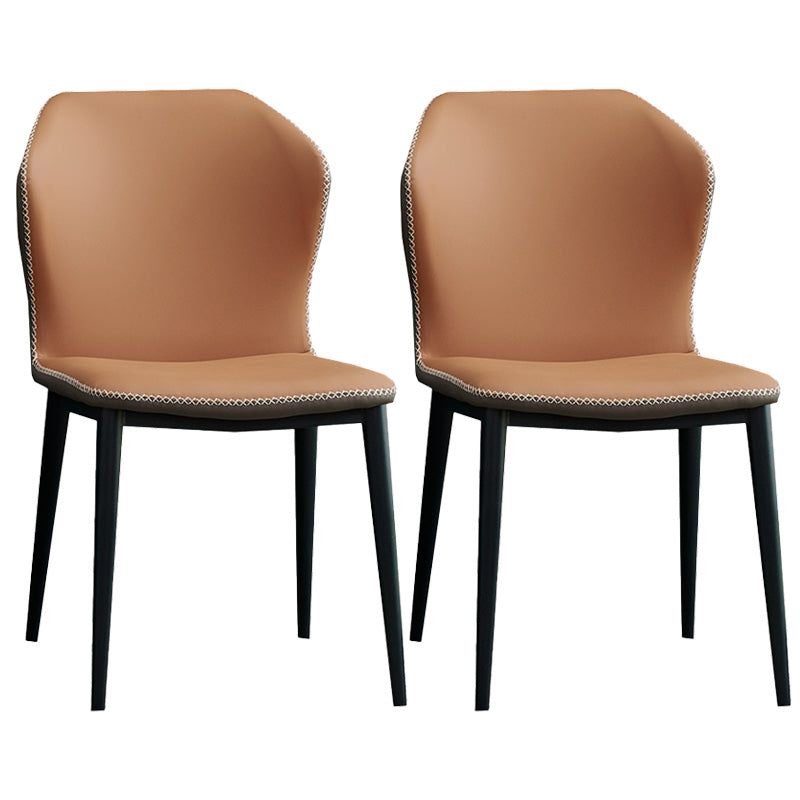 Silla de comedor contemporánea de metal acabado metálico silla lateral del ala