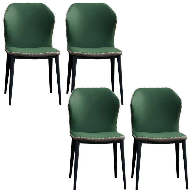 Silla de comedor contemporánea de metal acabado metálico silla lateral del ala