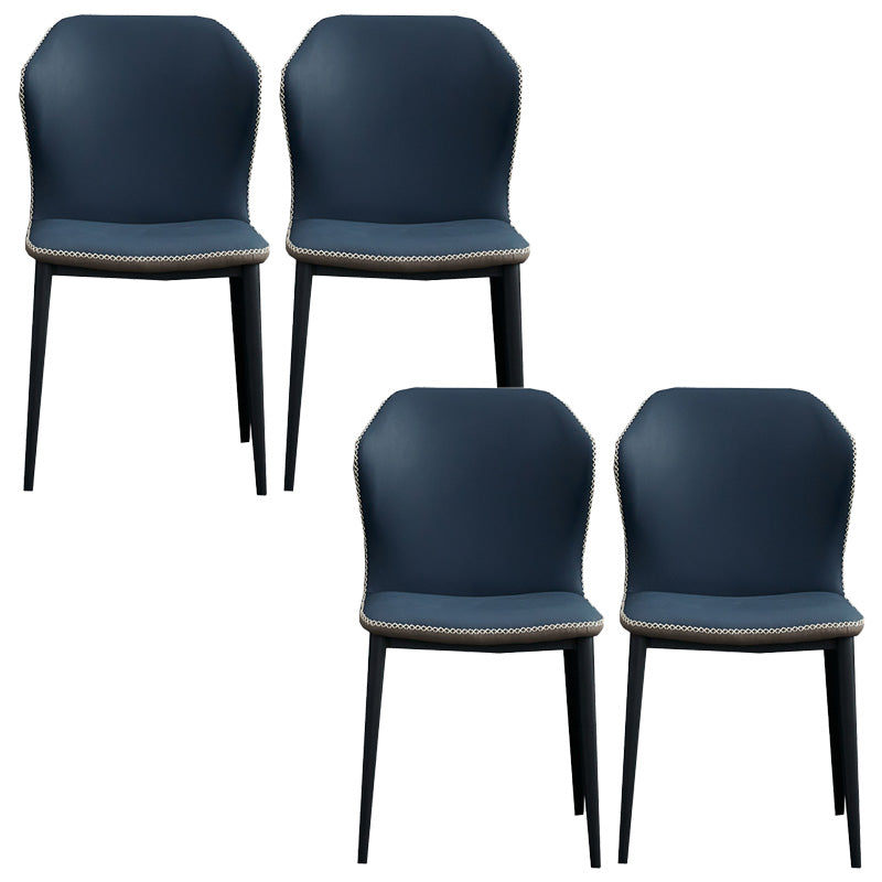 Silla de comedor contemporánea de metal acabado metálico silla lateral del ala