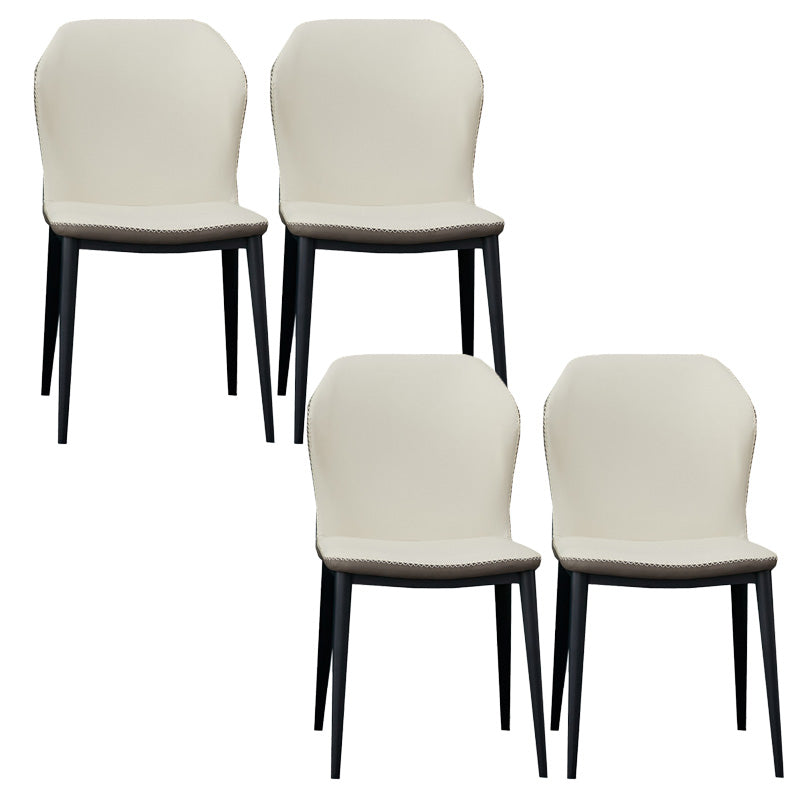 Silla de comedor contemporánea de metal acabado metálico silla lateral del ala