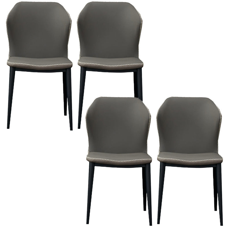 Silla de comedor contemporánea de metal acabado metálico silla lateral del ala