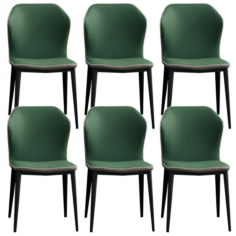 Silla de comedor contemporánea de metal acabado metálico silla lateral del ala