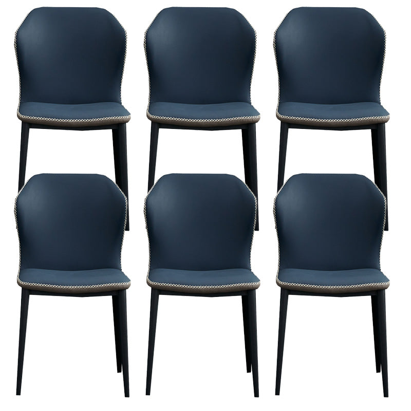 Silla de comedor contemporánea de metal acabado metálico silla lateral del ala