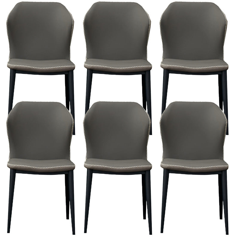 Silla de comedor contemporánea de metal acabado metálico silla lateral del ala