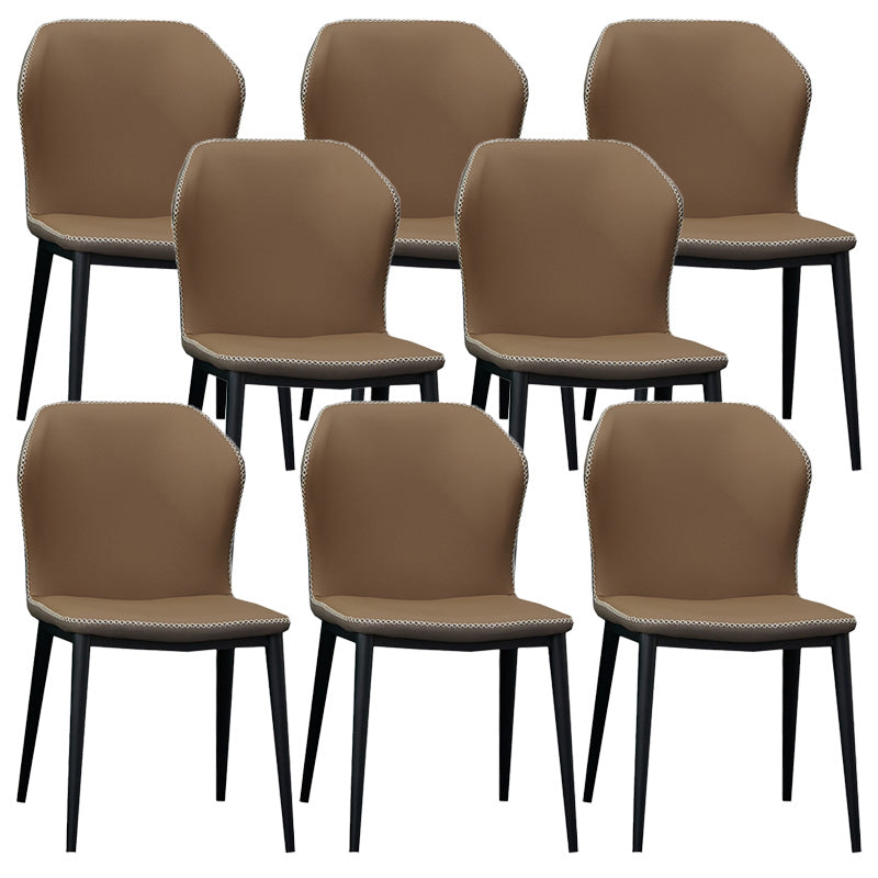 Silla de comedor contemporánea de metal acabado metálico silla lateral del ala