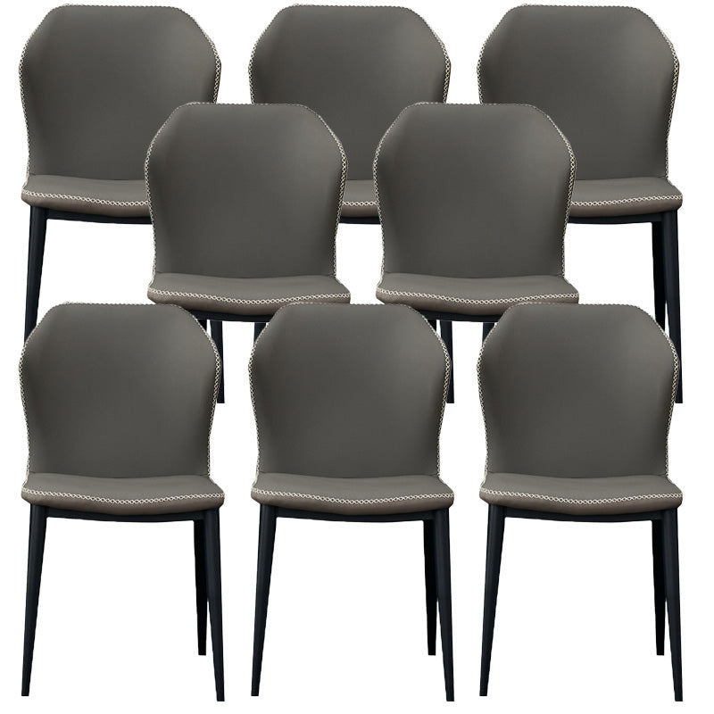 Silla de comedor contemporánea de metal acabado metálico silla lateral del ala