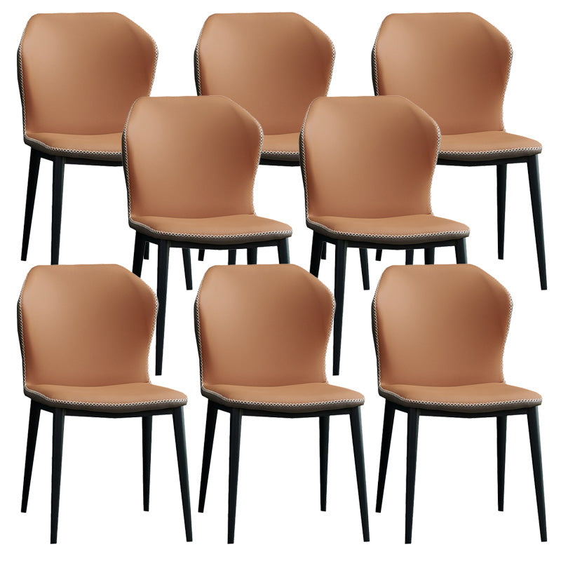 Silla de comedor contemporánea de metal acabado metálico silla lateral del ala