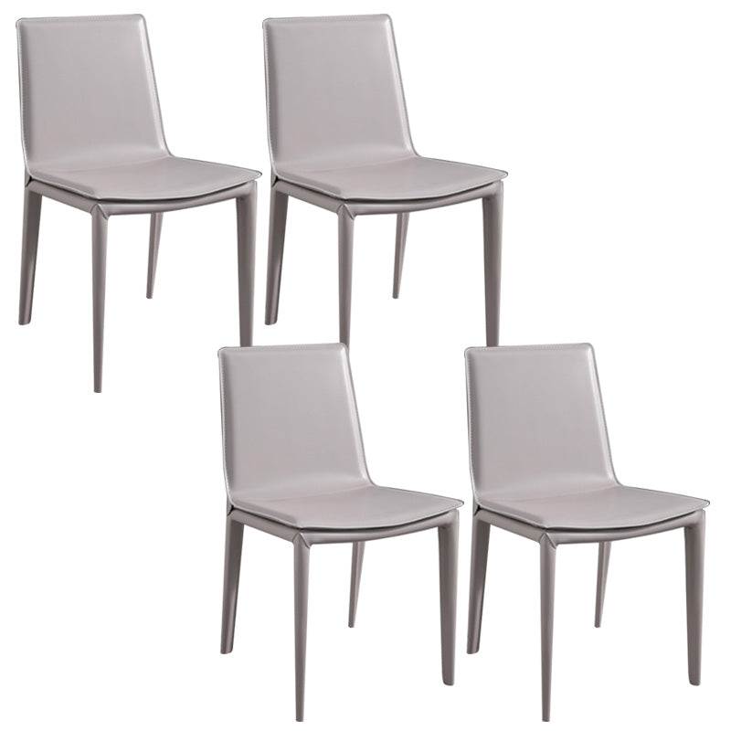 Contemporary Style Dining Chairs Armless Dining Chairs with Metal Legs for Home Light Gray 4 Piece Set Clearhalo 'Dining Chairs' 'Dining Tables & Seating' 'dining_chair' 'furn' 'furn_dining_chair' 'Furniture' 'Kitchen & Dining Furniture' 6138805