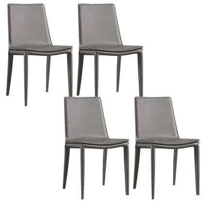 Contemporary Style Dining Chairs Armless Dining Chairs with Metal Legs for Home Grey 4 Piece Set Clearhalo 'Dining Chairs' 'Dining Tables & Seating' 'dining_chair' 'furn' 'furn_dining_chair' 'Furniture' 'Kitchen & Dining Furniture' 6138807