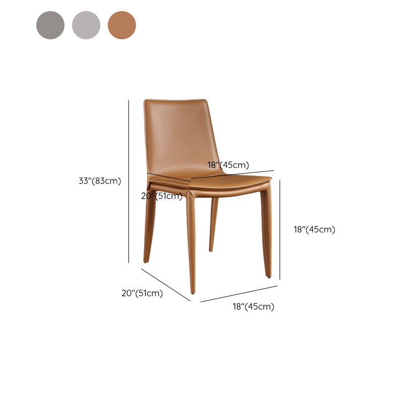Contemporary Style Dining Chairs Armless Dining Chairs with Metal Legs for Home Clearhalo 'Dining Chairs' 'Dining Tables & Seating' 'dining_chair' 'furn' 'furn_dining_chair' 'Furniture' 'Kitchen & Dining Furniture' 6138821