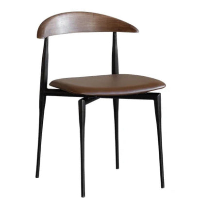 Metal Industrial Side Chair with Black Legs Metallic Finish Indoor Dining Chair