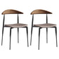Metal Industrial Side Chair with Black Legs Metallic Finish Indoor Dining Chair