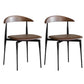 Metal Industrial Side Chair with Black Legs Metallic Finish Indoor Dining Chair