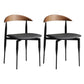 Metal Industrial Side Chair with Black Legs Metallic Finish Indoor Dining Chair