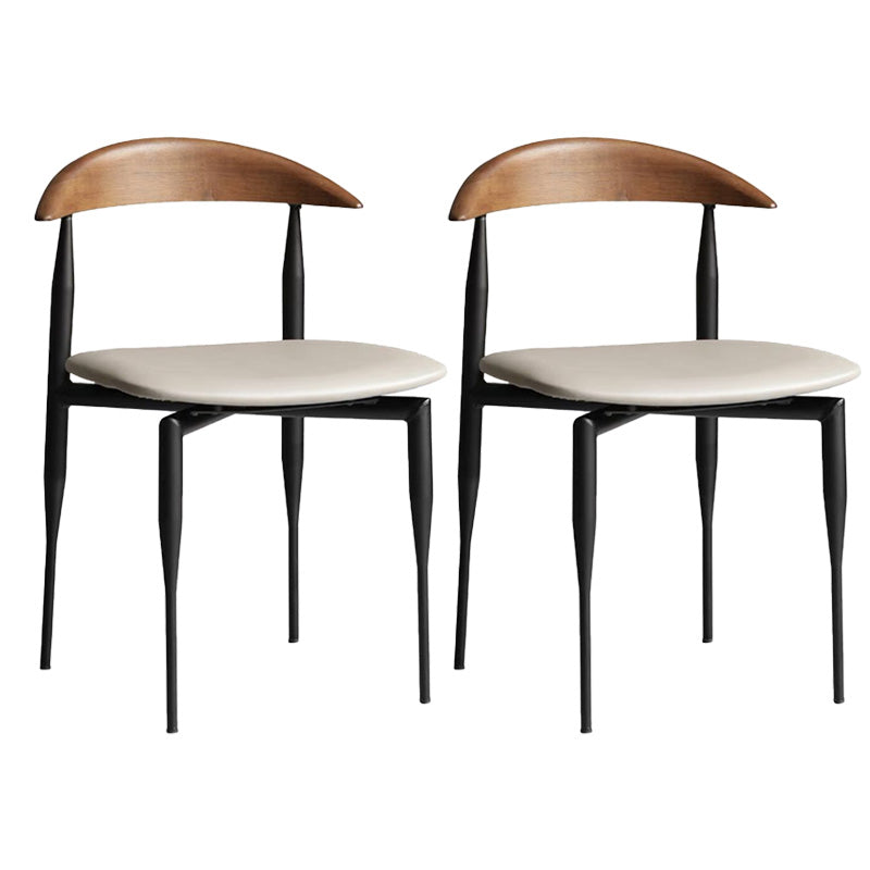 Metal Industrial Side Chair with Black Legs Metallic Finish Indoor Dining Chair