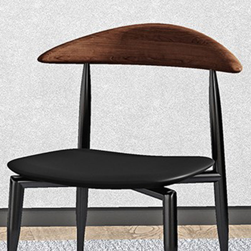 Metal Industrial Side Chair with Black Legs Metallic Finish Indoor Dining Chair