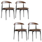 Metal Industrial Side Chair with Black Legs Metallic Finish Indoor Dining Chair