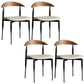Metal Industrial Side Chair with Black Legs Metallic Finish Indoor Dining Chair