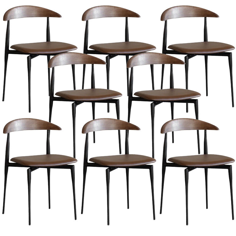 Metal Industrial Side Chair with Black Legs Metallic Finish Indoor Dining Chair