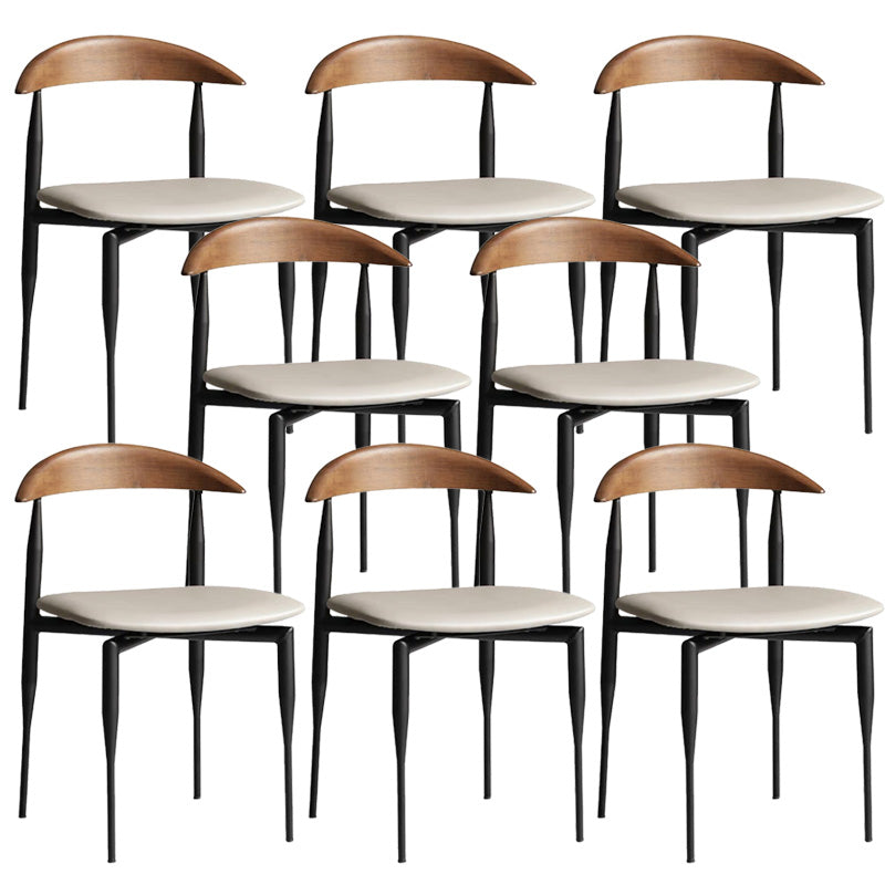 Metal Industrial Side Chair with Black Legs Metallic Finish Indoor Dining Chair