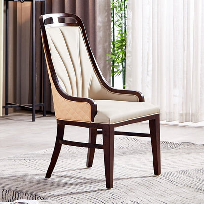 Traditional Upholstered Dining Room Chair Solid Wood Dining Accent Chair Cream Gray 1 Piece Clearhalo 'Dining Chairs' 'Dining Tables & Seating' 'dining_chair' 'furn' 'furn_dining_chair' 'Furniture' 'Kitchen & Dining Furniture' 6138854