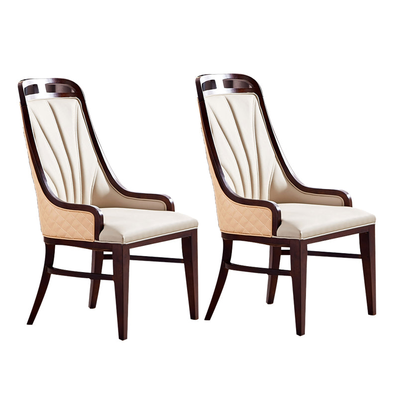 Traditional Upholstered Dining Room Chair Solid Wood Dining Accent Chair Cream Gray 2 Piece Set Clearhalo 'Dining Chairs' 'Dining Tables & Seating' 'dining_chair' 'furn' 'furn_dining_chair' 'Furniture' 'Kitchen & Dining Furniture' 6138856
