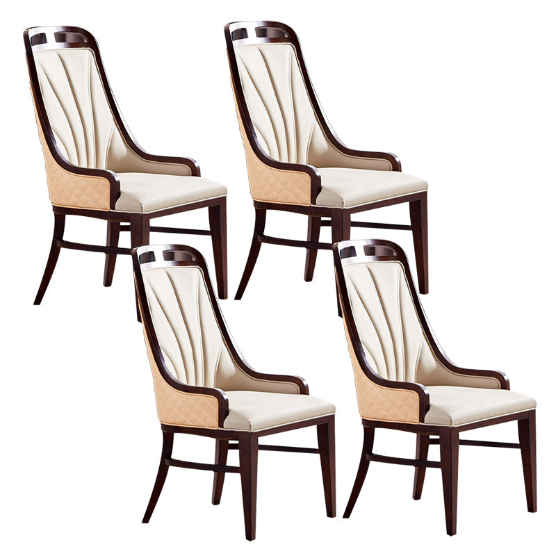 Traditional Upholstered Dining Room Chair Solid Wood Dining Accent Chair Cream Gray 4 Piece Set Clearhalo 'Dining Chairs' 'Dining Tables & Seating' 'dining_chair' 'furn' 'furn_dining_chair' 'Furniture' 'Kitchen & Dining Furniture' 6138857