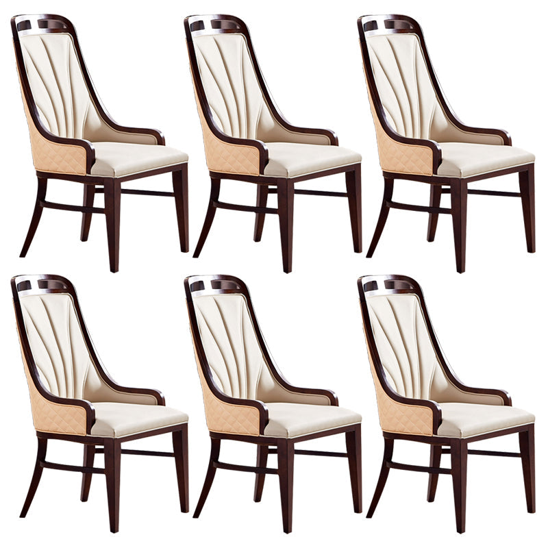 Traditional Upholstered Dining Room Chair Solid Wood Dining Accent Chair Cream Gray 6 Piece Set Clearhalo 'Dining Chairs' 'Dining Tables & Seating' 'dining_chair' 'furn' 'furn_dining_chair' 'Furniture' 'Kitchen & Dining Furniture' 6138859
