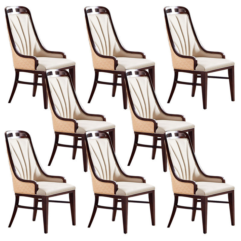 Traditional Upholstered Dining Room Chair Solid Wood Dining Accent Chair Cream Gray 8 Piece Set Clearhalo 'Dining Chairs' 'Dining Tables & Seating' 'dining_chair' 'furn' 'furn_dining_chair' 'Furniture' 'Kitchen & Dining Furniture' 6138861