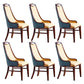 Traditional Upholstered Dining Room Chair Solid Wood Dining Accent Chair Blue-Brown 6 Piece Set Clearhalo 'Dining Chairs' 'Dining Tables & Seating' 'dining_chair' 'furn' 'furn_dining_chair' 'Furniture' 'Kitchen & Dining Furniture' 6138867