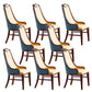 Traditional Upholstered Dining Room Chair Solid Wood Dining Accent Chair Blue-Brown 8 Piece Set Clearhalo 'Dining Chairs' 'Dining Tables & Seating' 'dining_chair' 'furn' 'furn_dining_chair' 'Furniture' 'Kitchen & Dining Furniture' 6138868