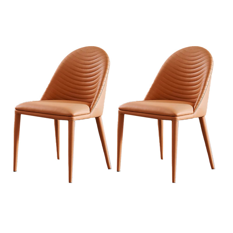 Moderne armloze eetkamerstoelen gestoffeerde lage achterzijde stoel