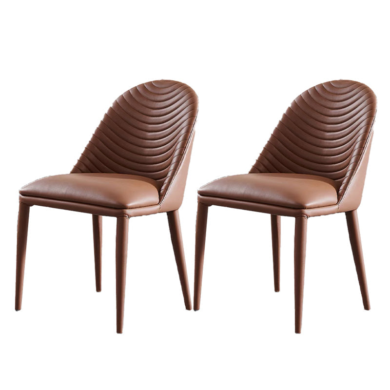 Moderne armloze eetkamerstoelen gestoffeerde lage achterzijde stoel