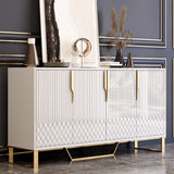 Glam Cabinets Dining Buffet Mirrored Buffet Sideboard with 4-Door