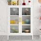 Contemporary Dining Server with Glass Doors Metal Buffet Server 31"L x 16"W x 40"H White Clearhalo 'buffet_sideboard' 'Buffets & Sideboards' 'furn' 'furn_buffet_sideboard' 'Furniture' 'Kitchen & Dining Furniture' 6139046