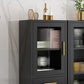 Contemporary Dining Server with Glass Doors Metal Buffet Server Clearhalo 'buffet_sideboard' 'Buffets & Sideboards' 'furn' 'furn_buffet_sideboard' 'Furniture' 'Kitchen & Dining Furniture' 6139051
