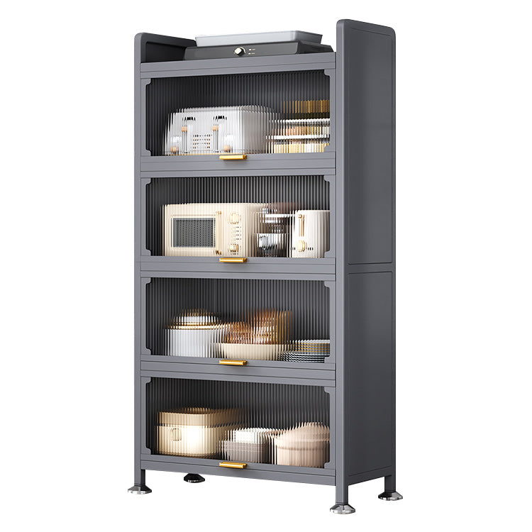 Metal Contemporary Dining Server Black Sideboard Table for Dining Room 28"L x 13"W x 57"H Clearhalo 'buffet_sideboard' 'Buffets & Sideboards' 'furn' 'furn_buffet_sideboard' 'Furniture' 'Kitchen & Dining Furniture' 6139093