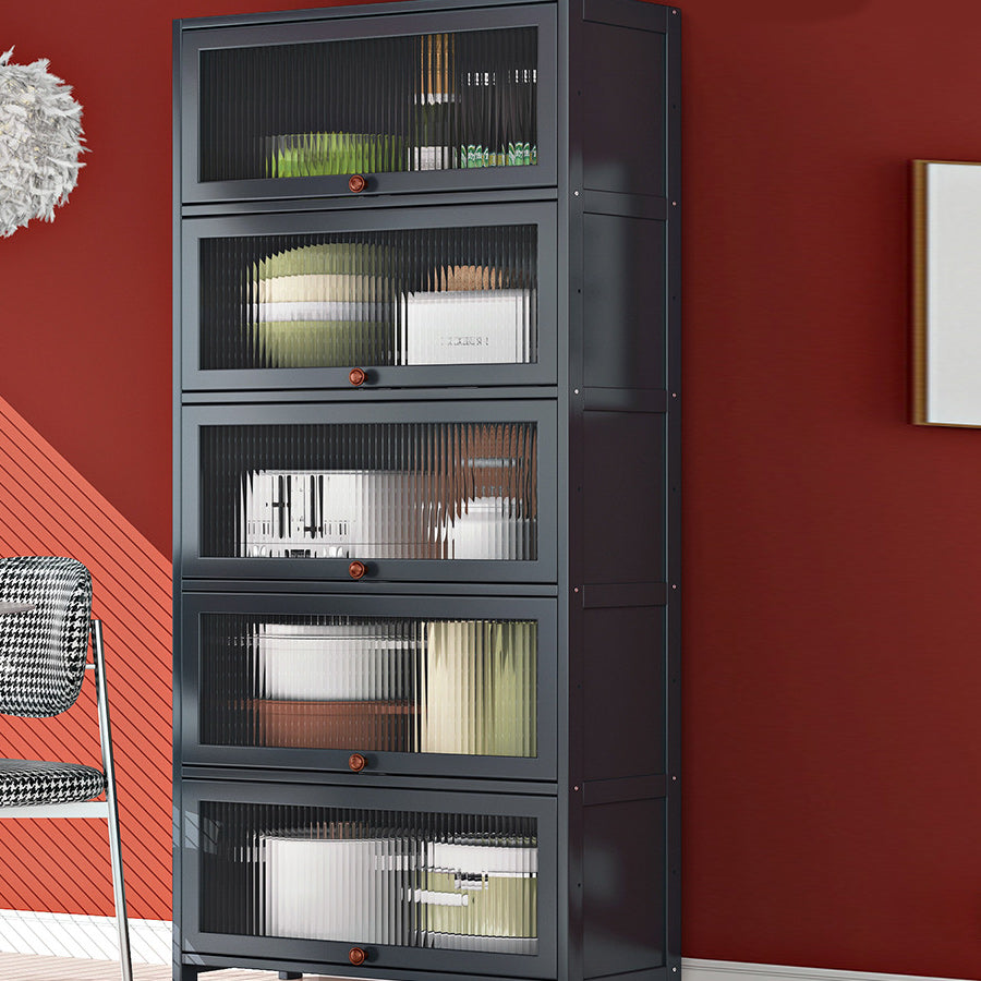 Contemporary Black Buffet Server Bamboo Dining Server for Kitchen Clearhalo 'buffet_sideboard' 'Buffets & Sideboards' 'furn' 'furn_buffet_sideboard' 'Furniture' 'Kitchen & Dining Furniture' 6139111